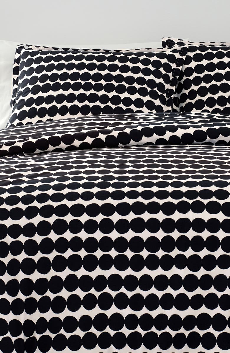 Marimekko Rasymatto Duvet Cover & Sham Set, Alternate, color, Black