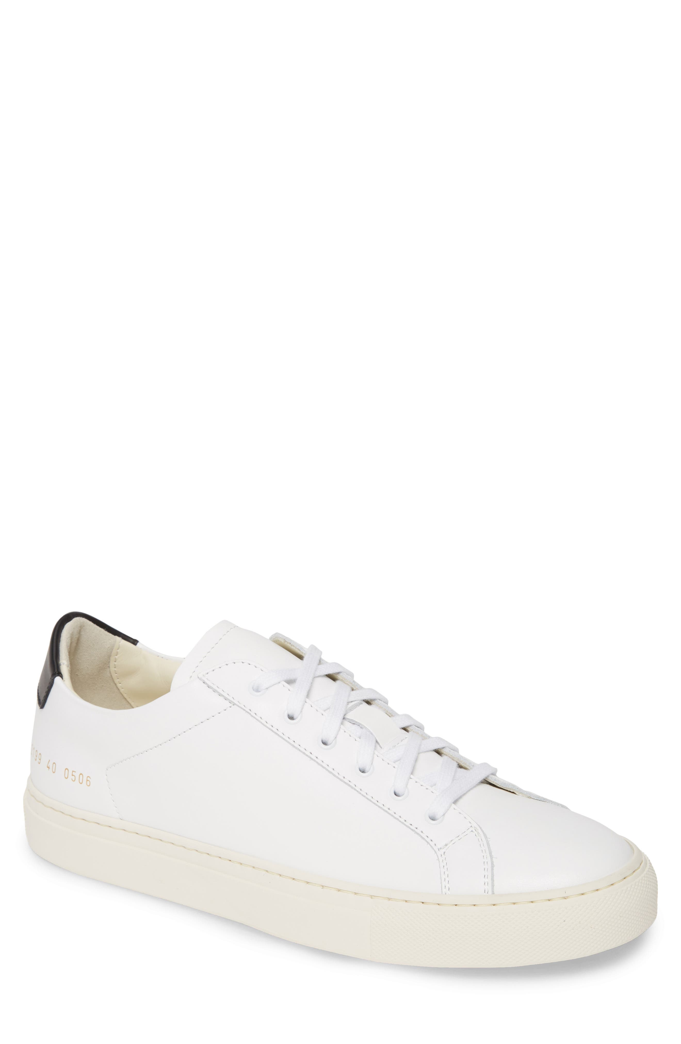 Retro Low Top Sneaker, Main, color, WHITE/BLACK