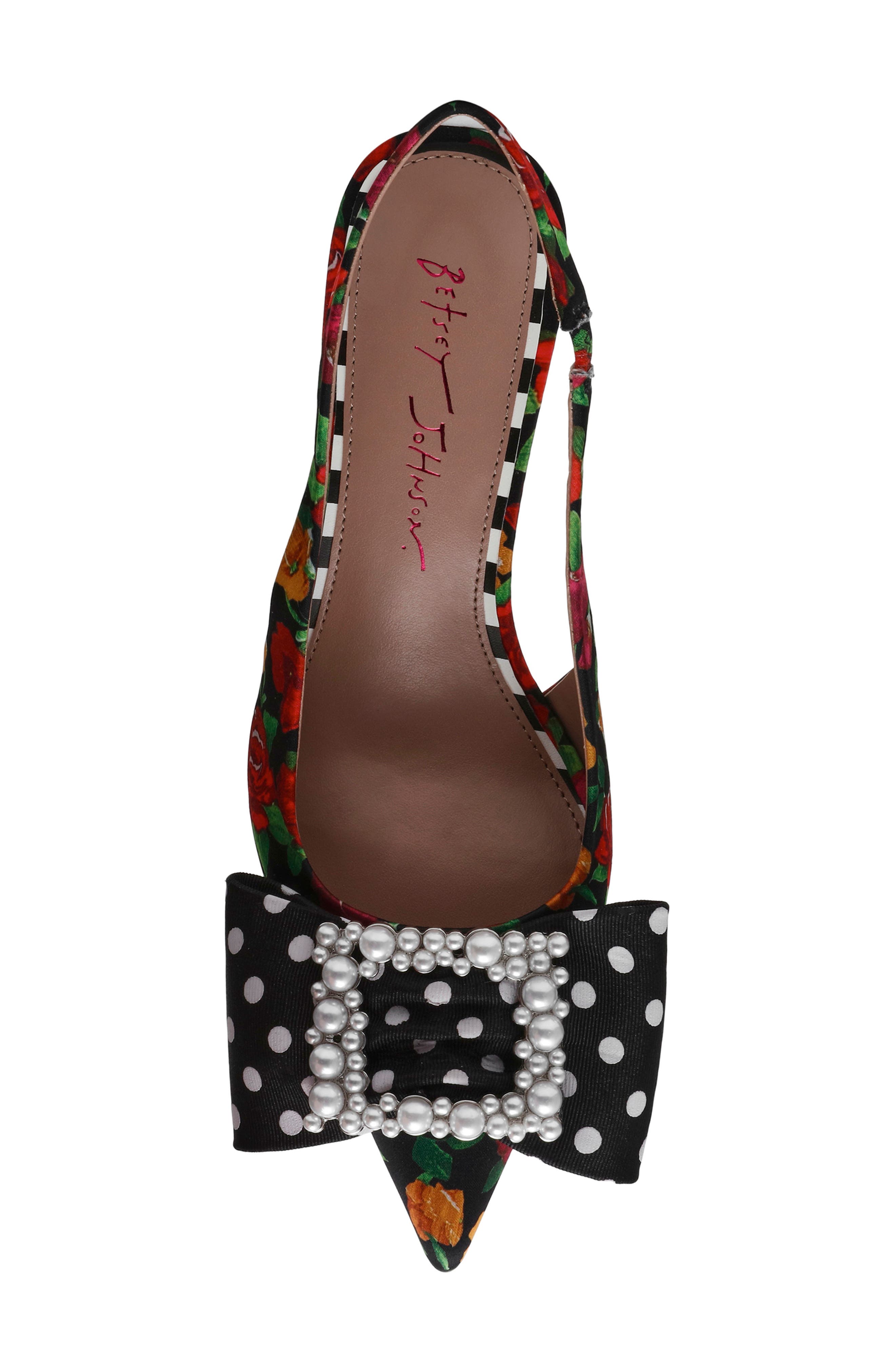 Betsey Johnson Birdy Pointed Toe Slingback Pump, Alternate, color, 