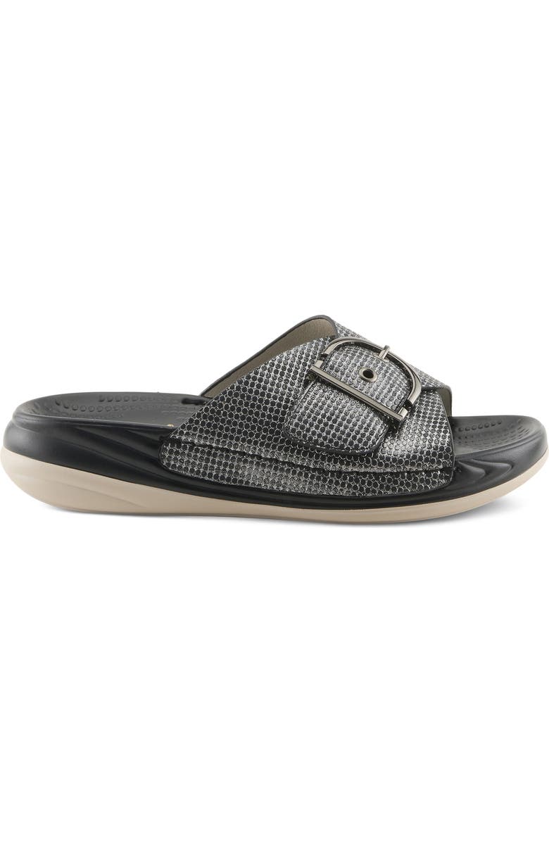 Flexus by Spring Step Brewer Slide Sandal, Alternate, color, Black Metallic