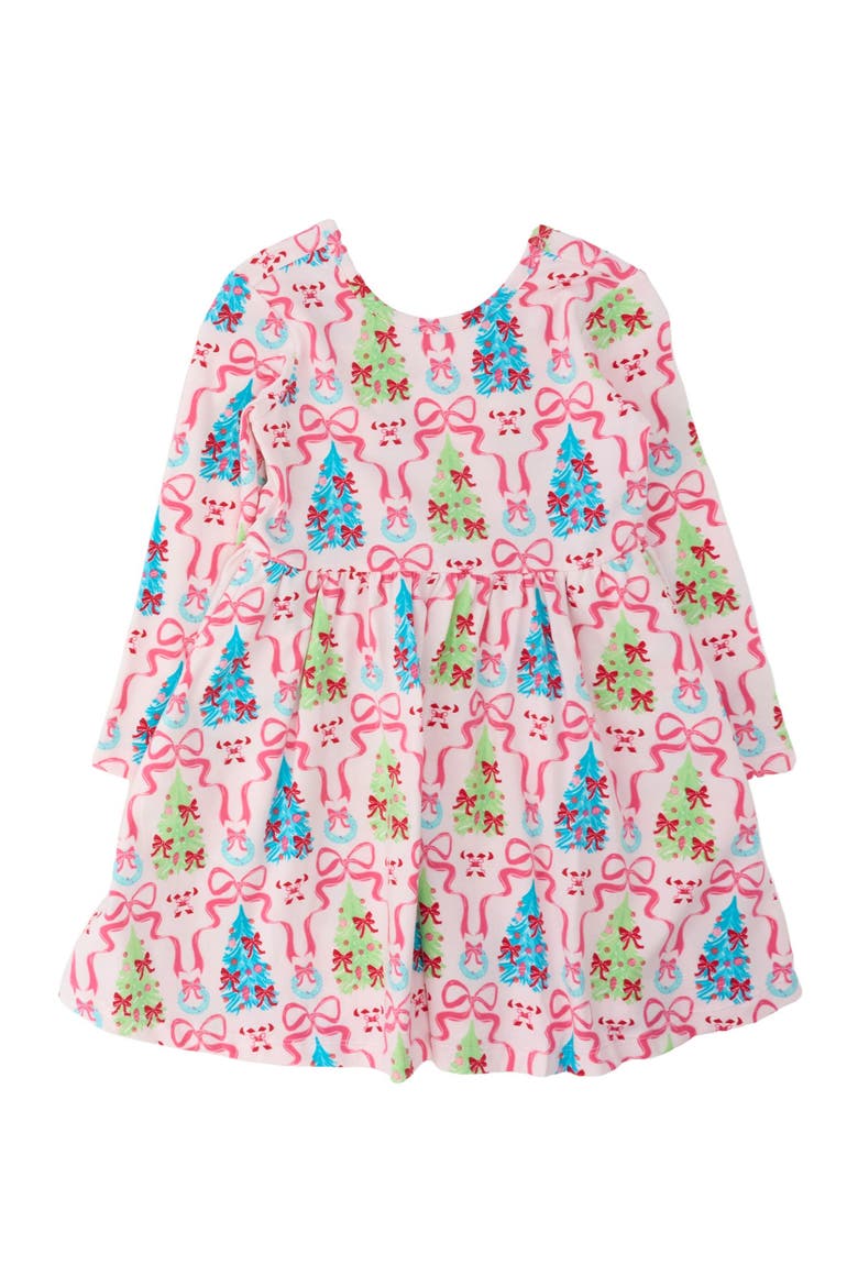 Knit Long Sleeve Twirl Dress (little Kid)), Main, color, Merry & Bright Bows