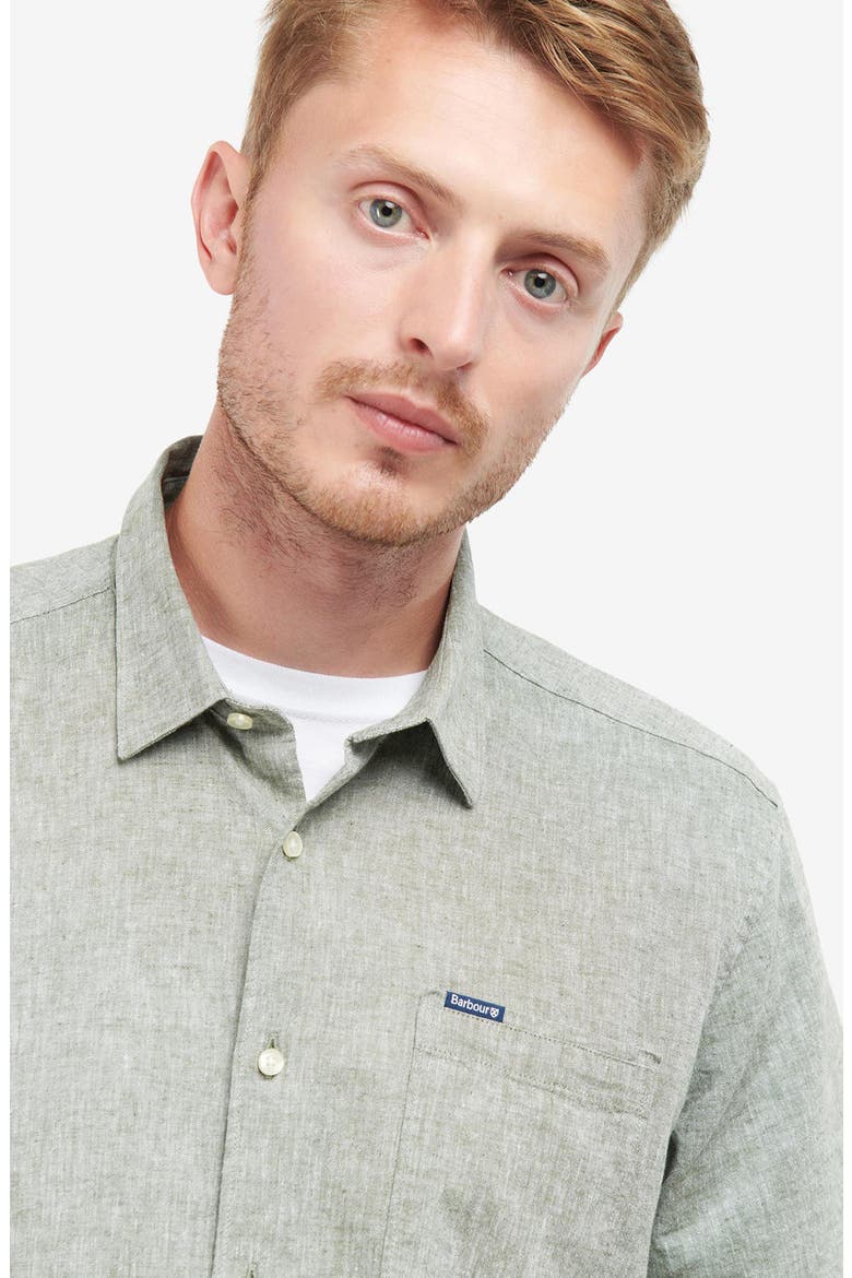 Nelson Linen & Cotton Button-Up Shirt, Alternate, color, BLEACHED OLIVE