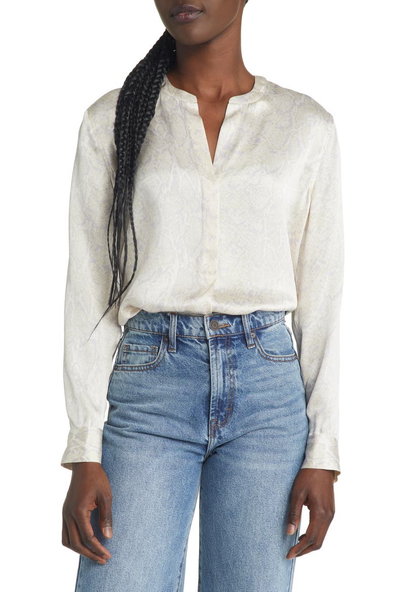 Pearl Snake Print Silk Blouse, Main, color, BOA