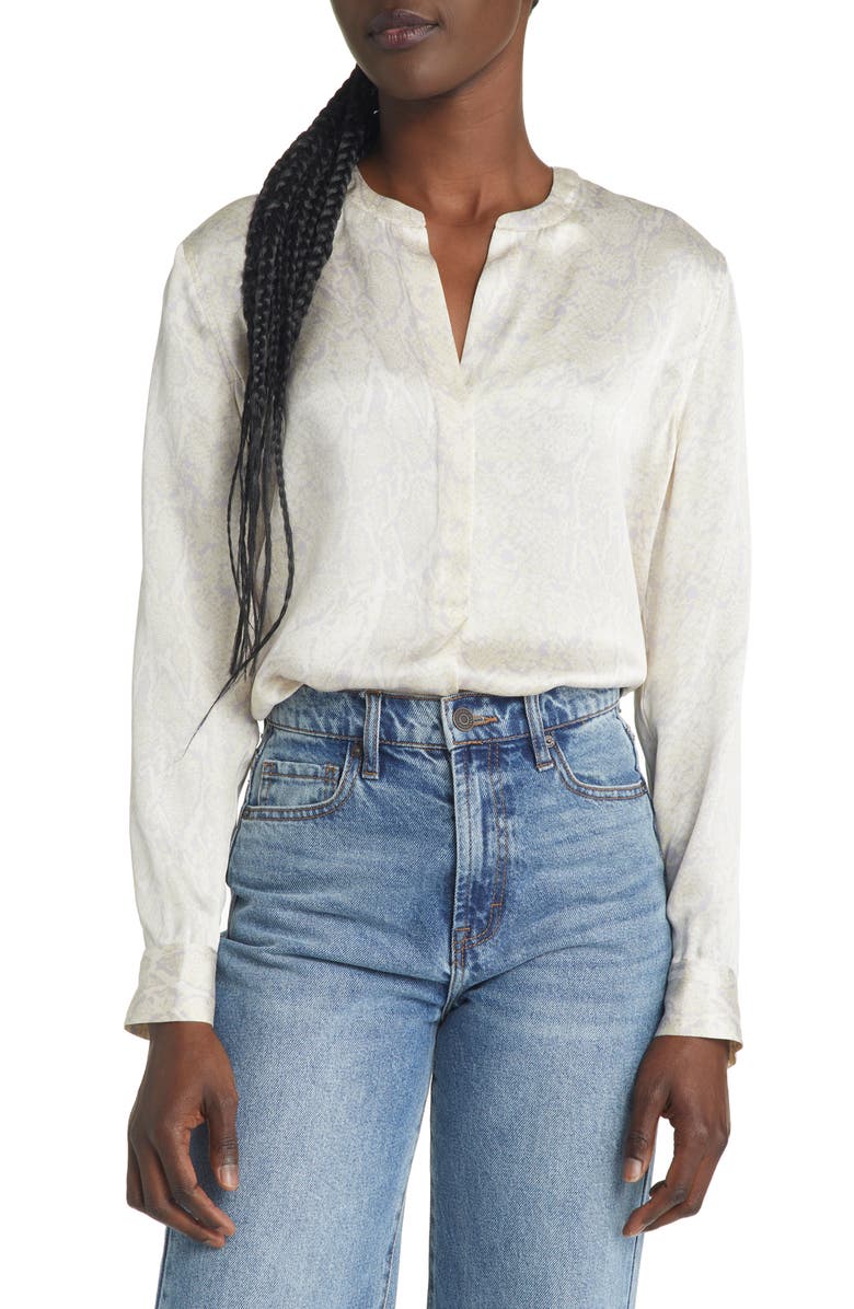 Rails Pearl Snake Print Silk Blouse, Main, color, 