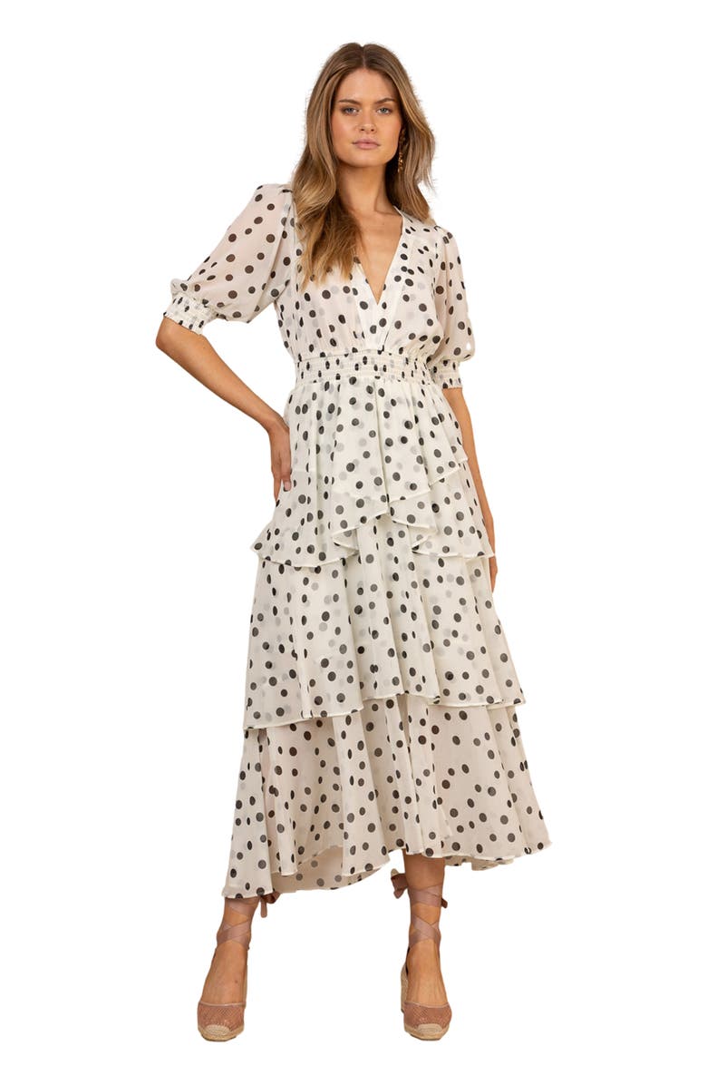 Hale Bob Kiera Chiffon Dress, Main, color, Ivory