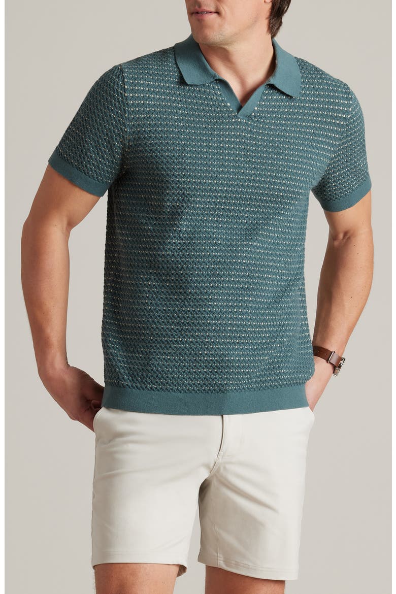 Johnny Collar Polo, Main, color, TIDAL GREEN/SANDSTONE