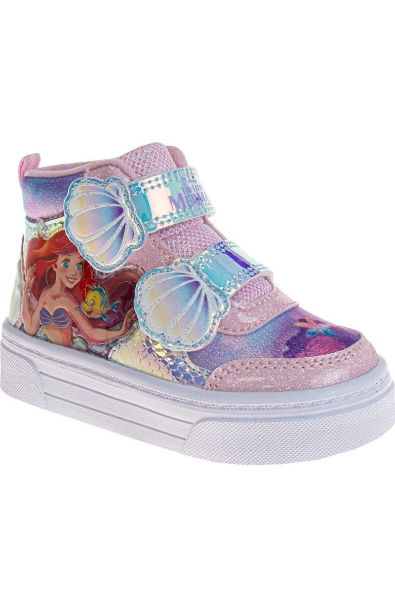 JOSMO Kids' Disney Little Mermaid High Top Sneaker, Main, color, Pink/ Multi