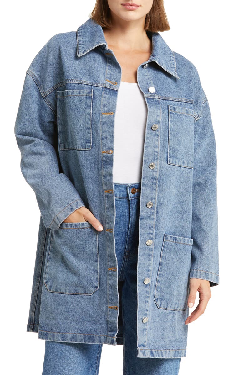 PLM Denim Oversize Topper Jacket, Main, color, 