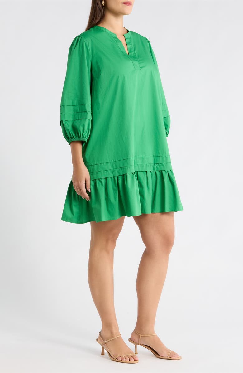 SUGARLIPS Velma Ruffle Cotton Shift Dress, Alternate, color, Green