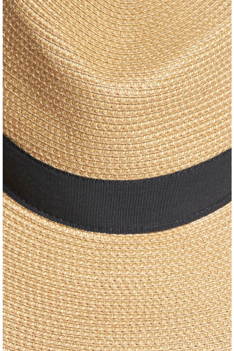Daphne Broad Brim Straw Fedora, Alternate, color, NATURAL/ BLACK