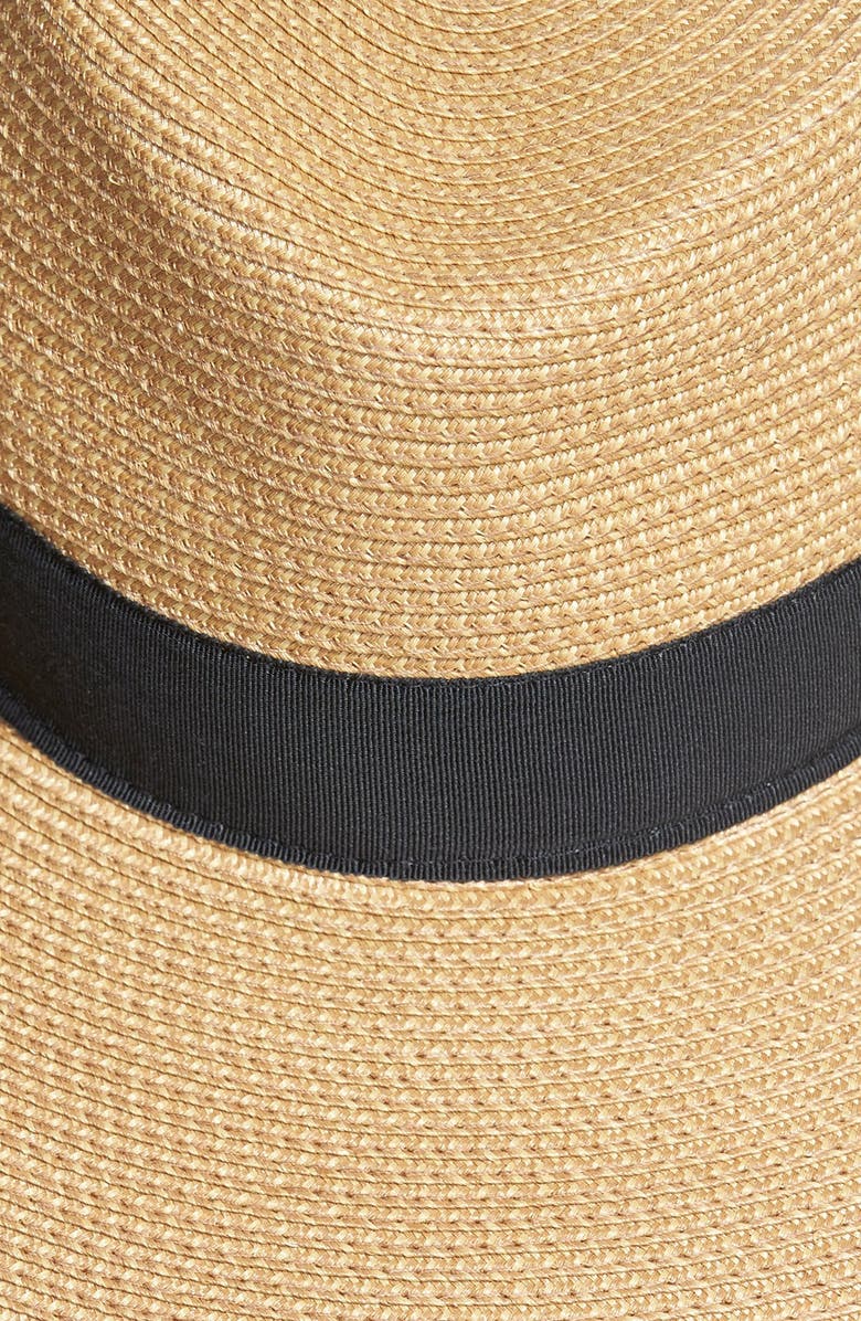 Eric Javits Daphne Broad Brim Straw Fedora, Alternate, color, Natural/ Black