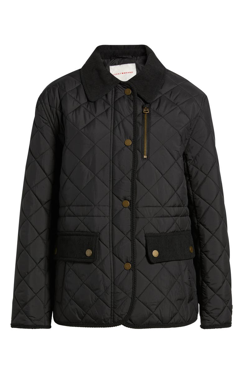 Lucky Brand Quilted Hunting Jacket, Alternate, color, Black