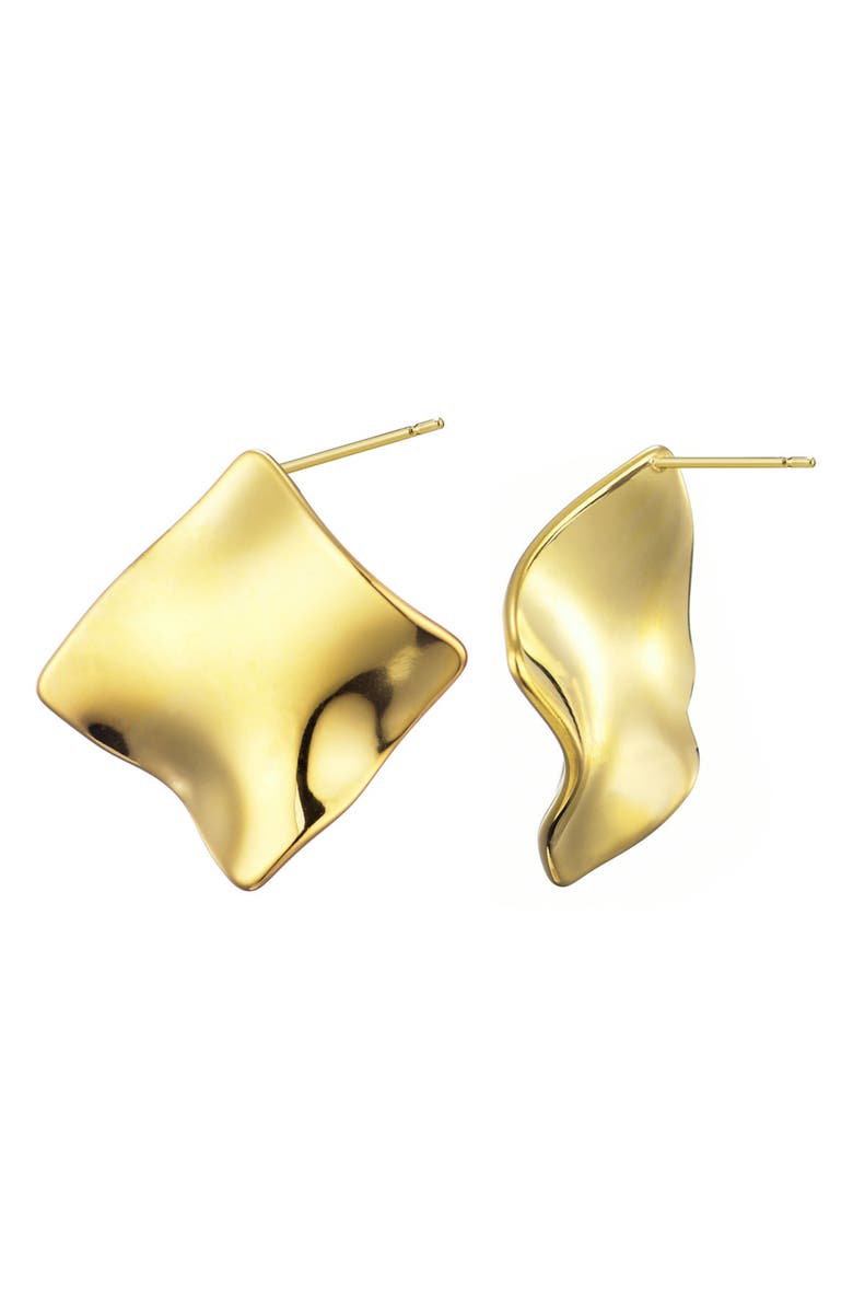 Adornia Molten Irregular Earrings, Alternate, color, Gold
