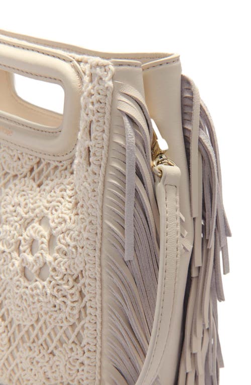 Maje Crochet-knit M Bag In Ecru
