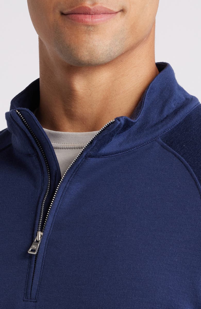 Peter Millar Crown Crafted Excursionist Flex Merino Wool Blend Quarter Zip Pullover, Alternate, color,