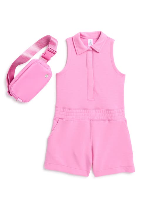 Kids' Scuba Knit Romper & Belt Bag Set (Big Kid)