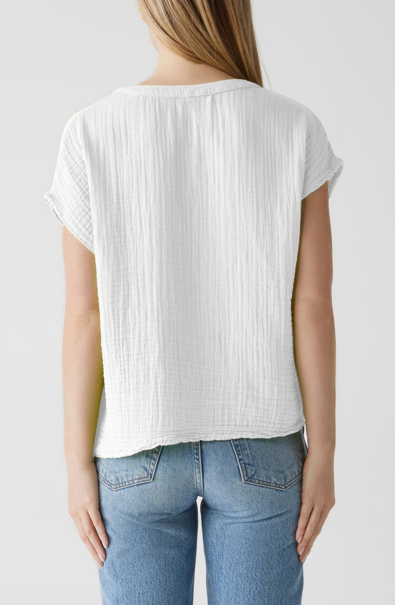 Michael Stars Naomi Split Neck Gauze Top, Alternate, color, White