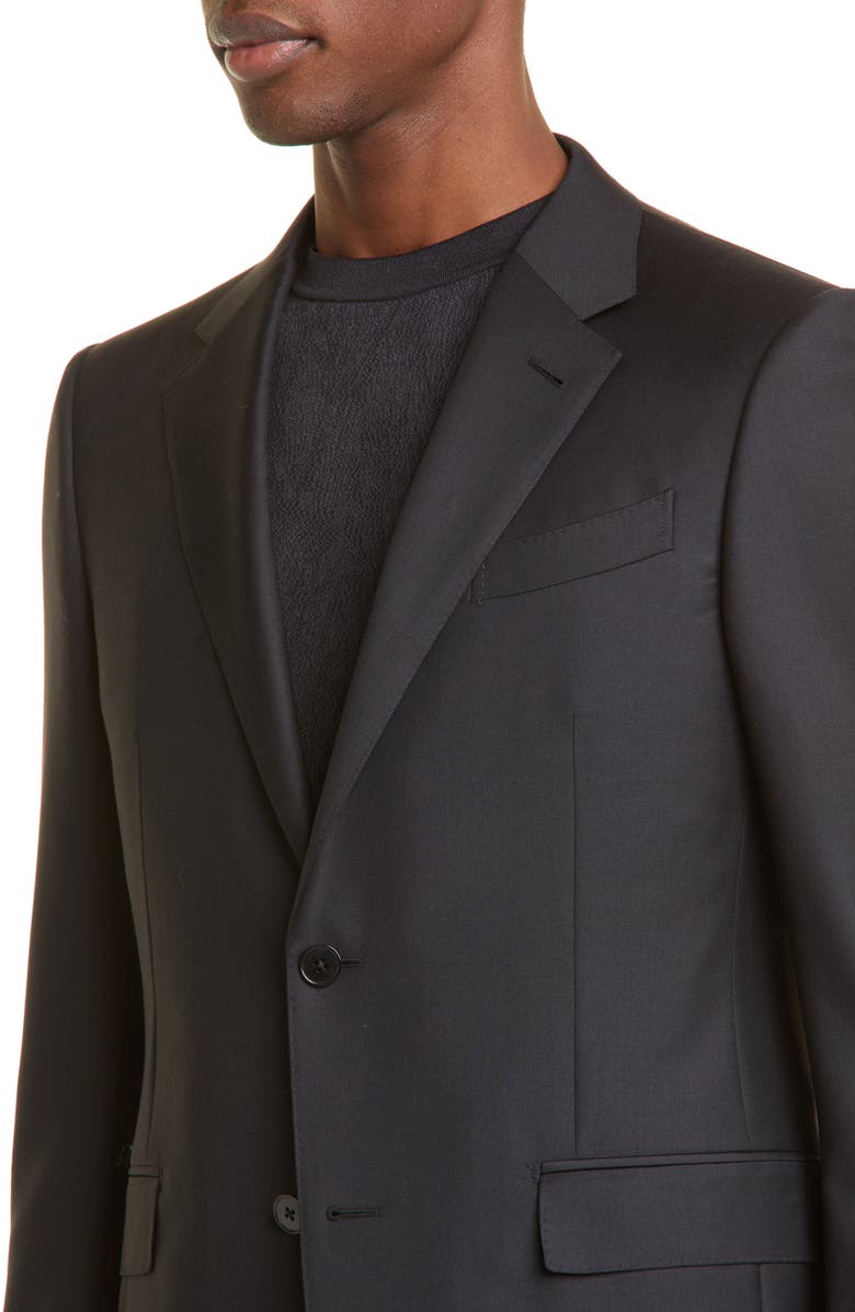 ZEGNA Trofeo<sup>™</sup> Classic Fit Black Wool Suit, Alternate, color, Blk Sld