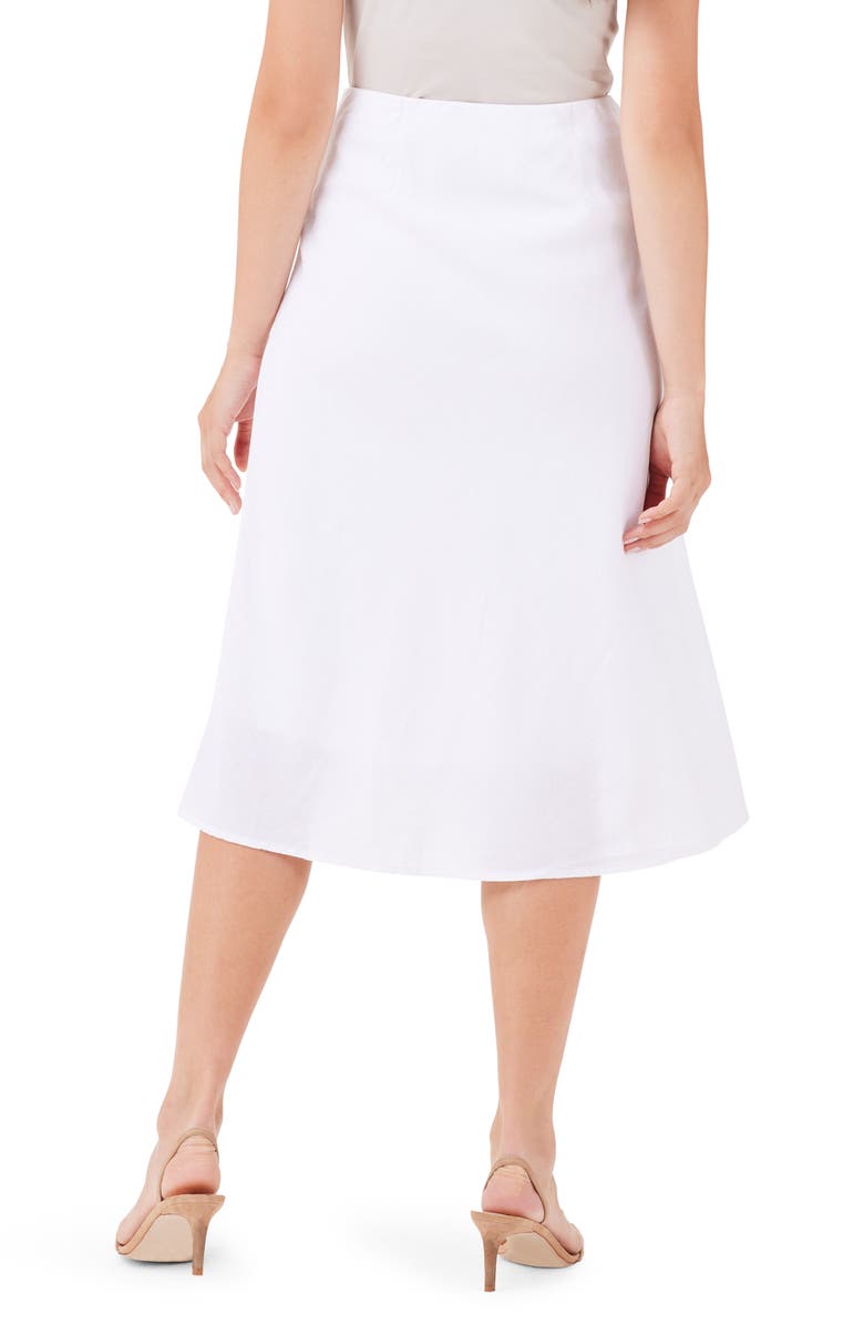 NIC+ZOE Rumba Organic Linen Blend A-Line Skirt, Alternate, color, Paper White