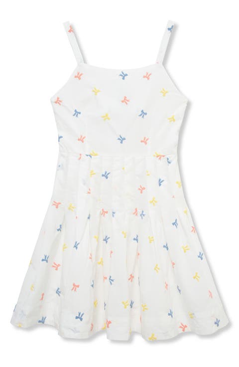 Kids' Bow Print Open Back Cotton Sundress (Big Kid)