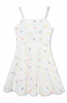 Truce Kids' Bow Print Open Back Cotton Sundress