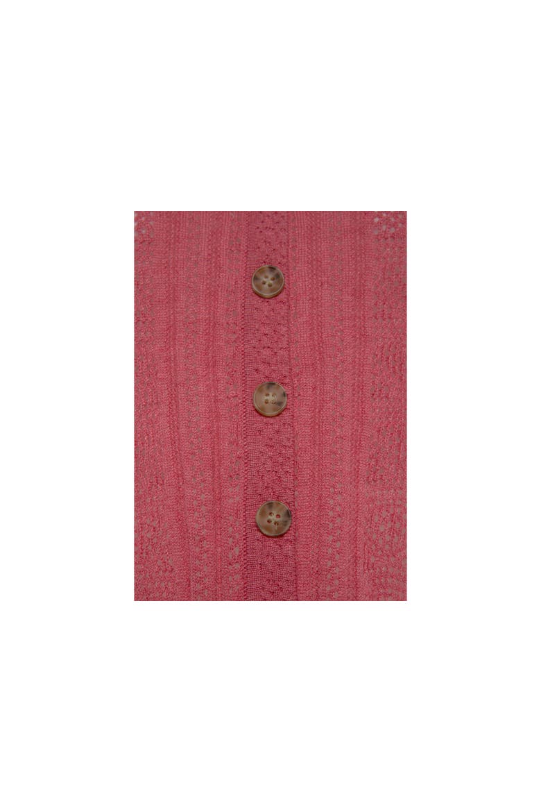 Women's Short Sleeve Open Knit Top, Alternate, color, Berry