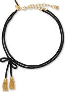 Lele Sadoughi Jet Rope Bow Tassel Neckace