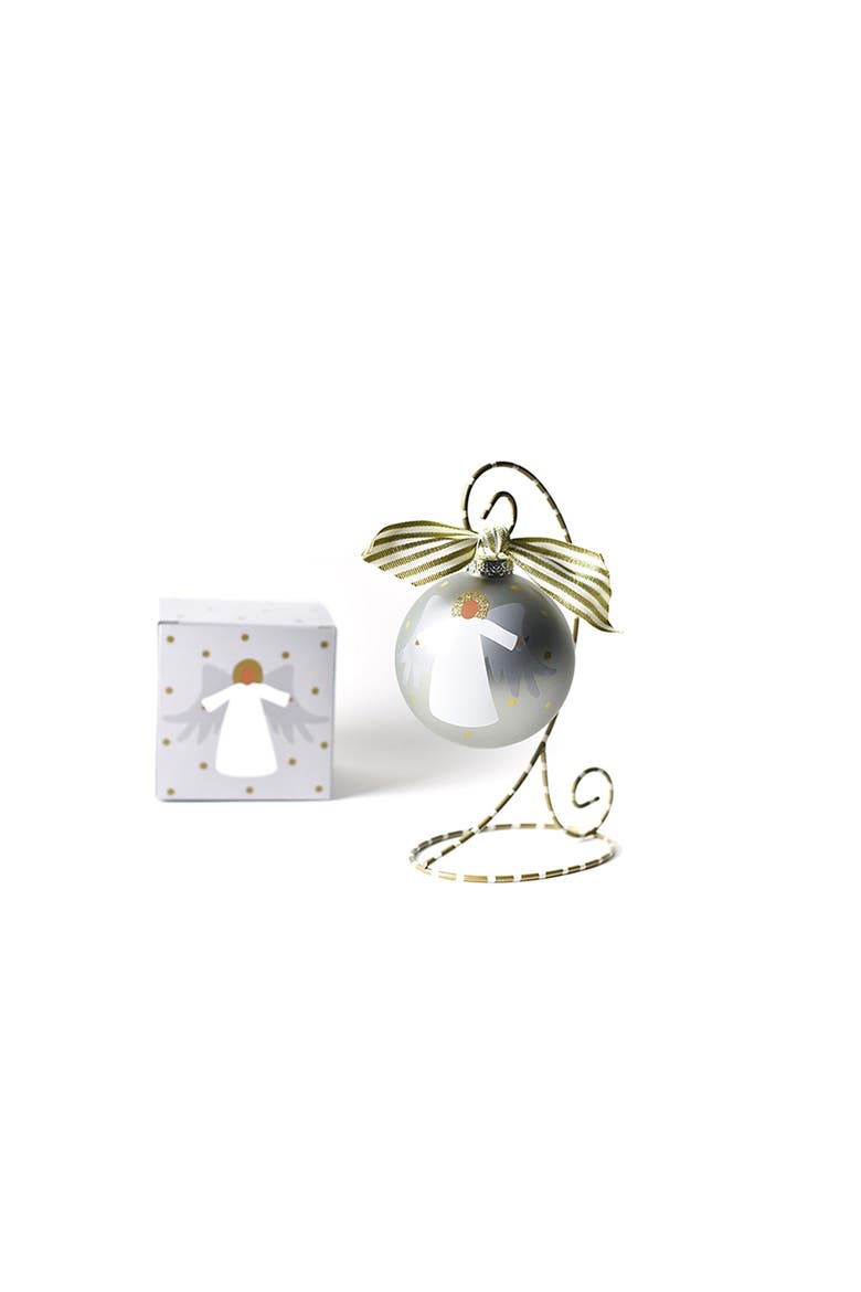 Forever in Our Hearts Glass Ornament with Stand, Main, color, Grey