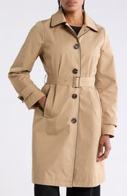 Michael Kors Belted A-Line Rain Coat