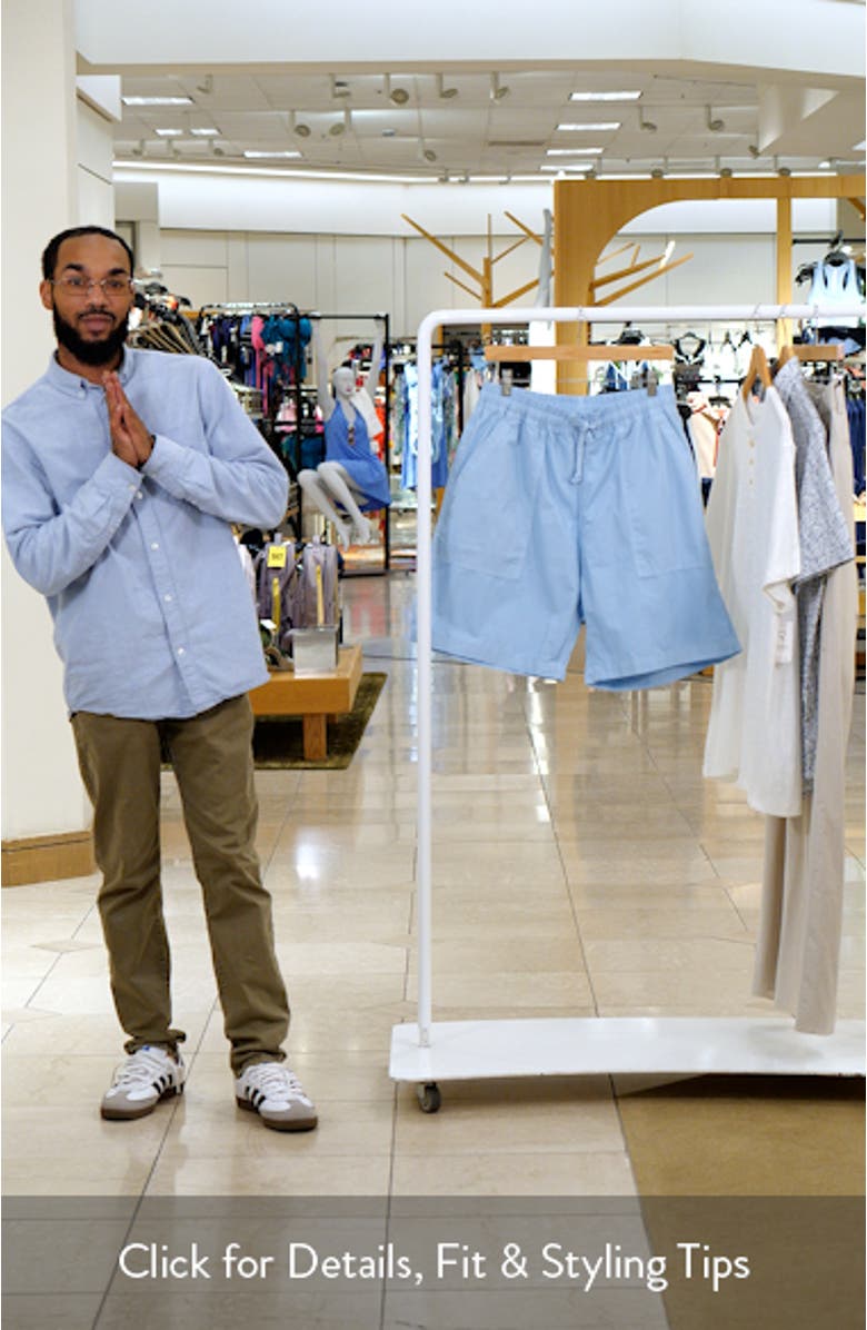 Organic Cotton Poplin Drawstring Chef Shorts, sales video thumbnail