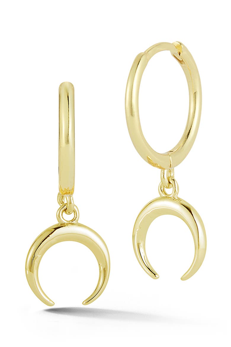 Crescent Drop Huggie Hoop Earrings, Main, color, GOLD