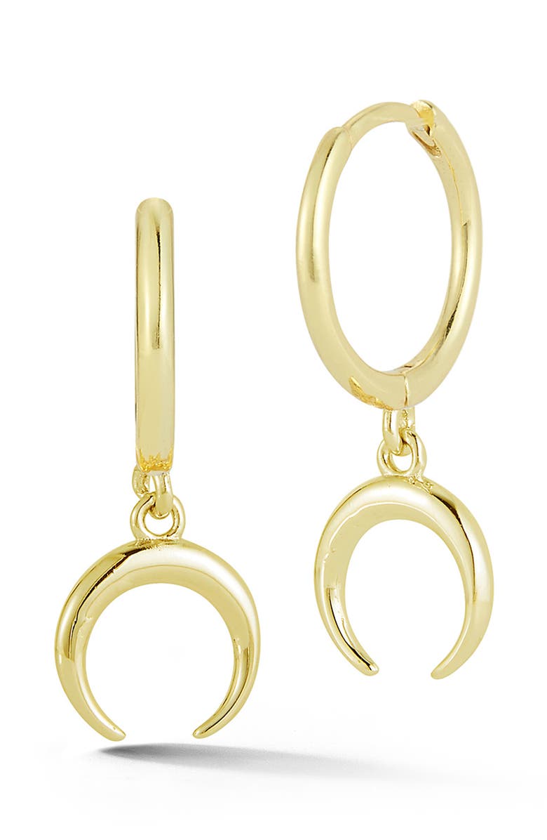 GLAZE JEWELRY Crescent Drop Huggie Hoop Earrings, Main, color, Gold