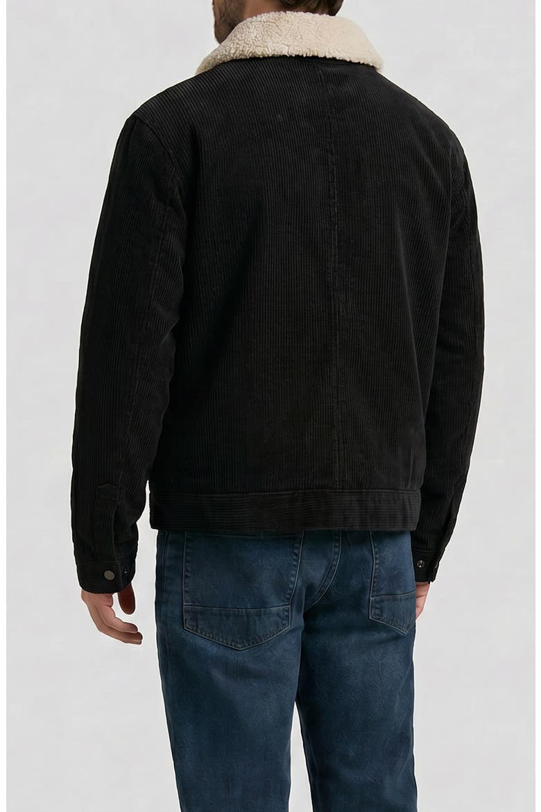 Crace Corduroy Jacket with Faux Shearling Collar, Alternate, color, BLACK