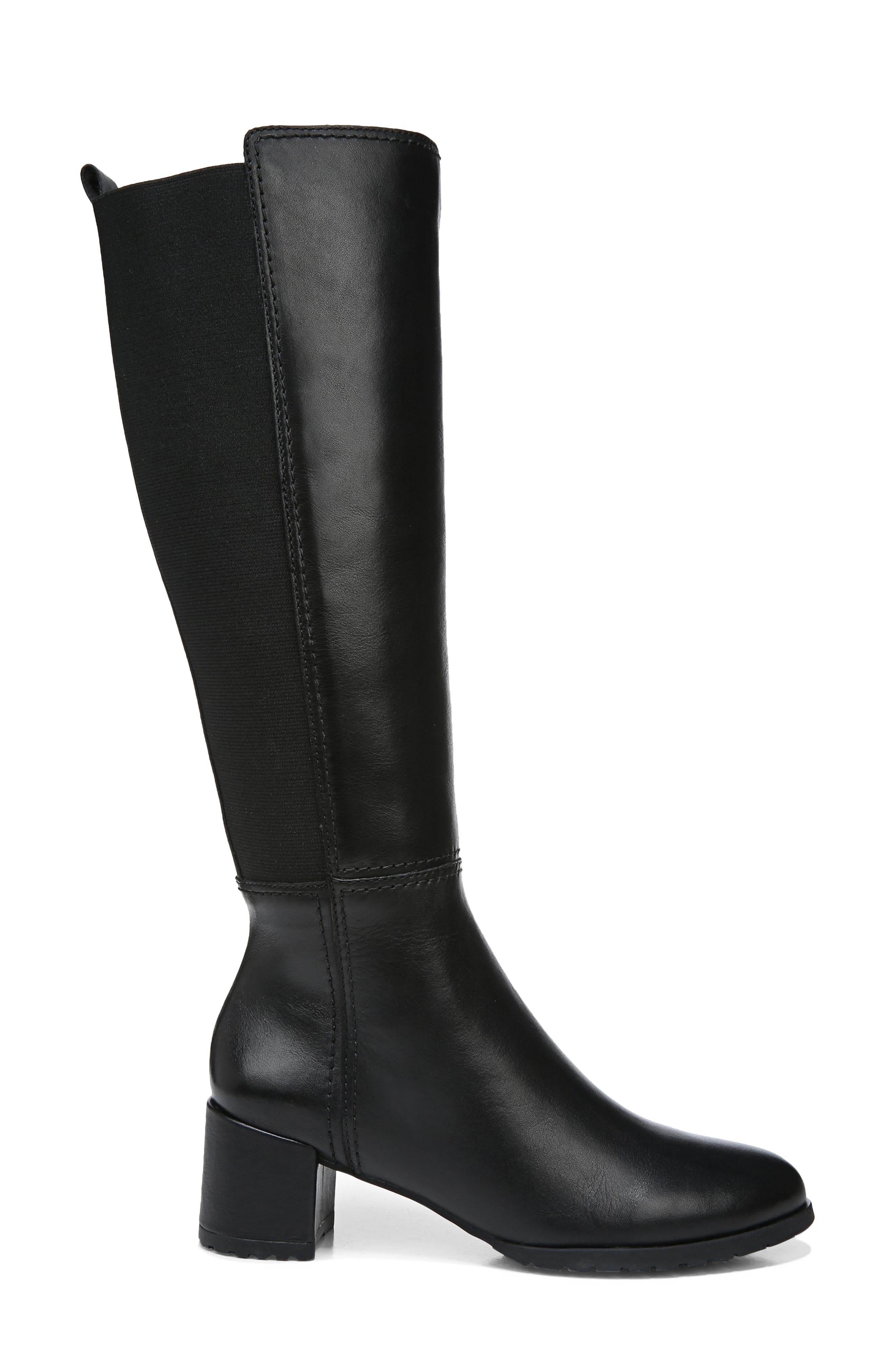 Naturalizer Brent Water Repellent Knee High Boot, Alternate, color, Black Lea