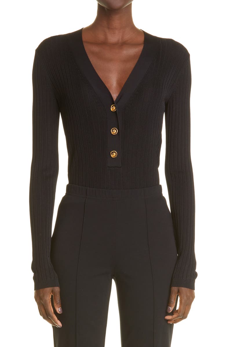 St. John Collection Rib V-Neck Sweater, Main, color, 