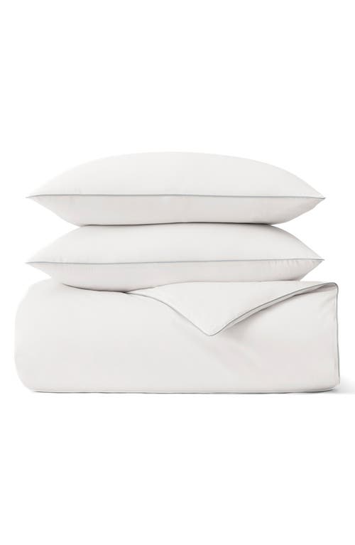 Boll & Branch Signature Piped Edge Duvet Set In White