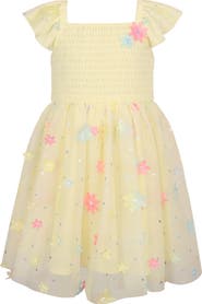 Zunie Kids' Floral Appliqué Mesh Dress