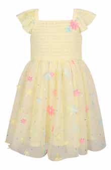 Zunie Kids' Floral Appliqué Mesh Dress