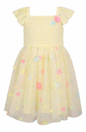 Zunie Kids' Floral Appliqué Mesh Dress