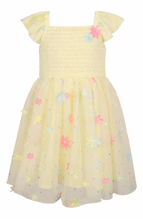Zunie Kids' Floral Appliqué Mesh Dress