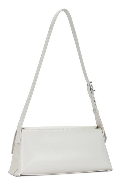 Madison West Clean Buckle Strap Shoulder Bag In White