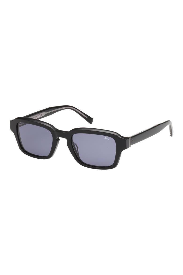 51mm Round Sunglasses, Alternate, color, SHINY BLACK / SMOKE LENS