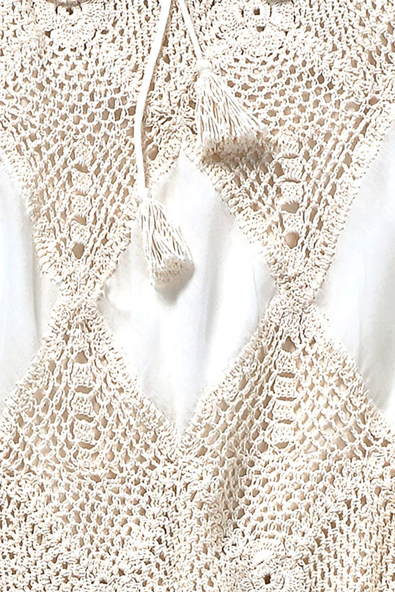 Scallop Crochet Maxi Skirt/Bandeau Dress, Alternate, color, Ivory Crochet