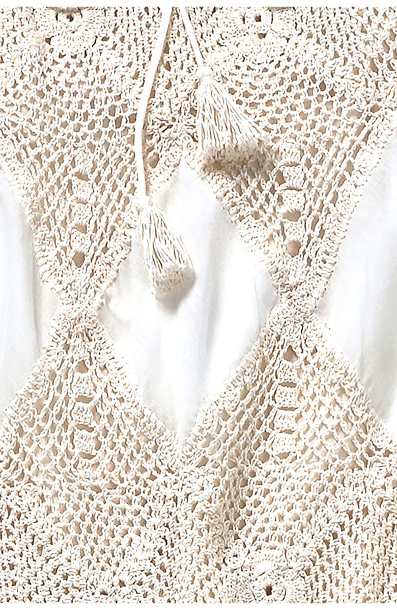 HELEN JON Scallop Crochet Maxi Skirt/Bandeau Dress, Alternate, color, Ivory Crochet