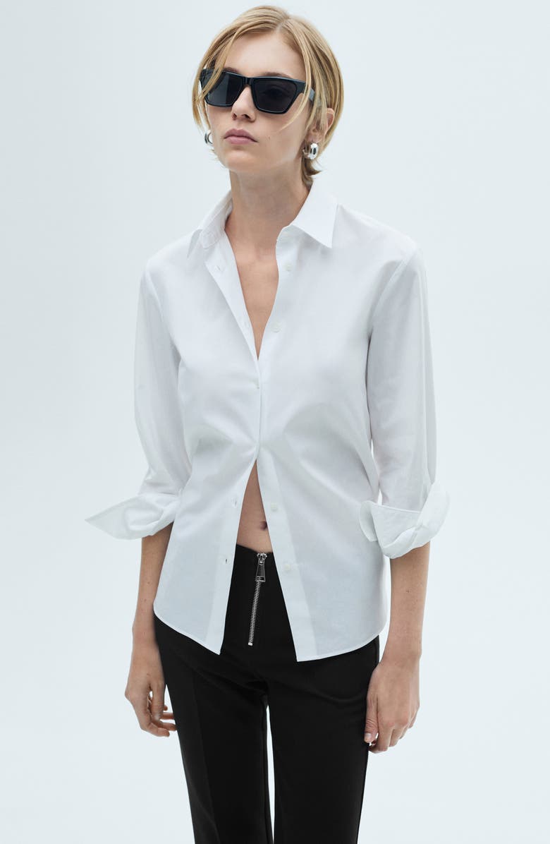 MANGO Zip Front Stretch Flare Pants, Alternate, color, Black