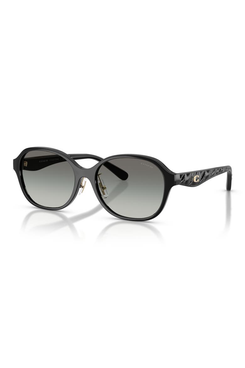 56mm Gradient Round Sunglasses, Alternate, color, BLACK / GREY GRADIENT