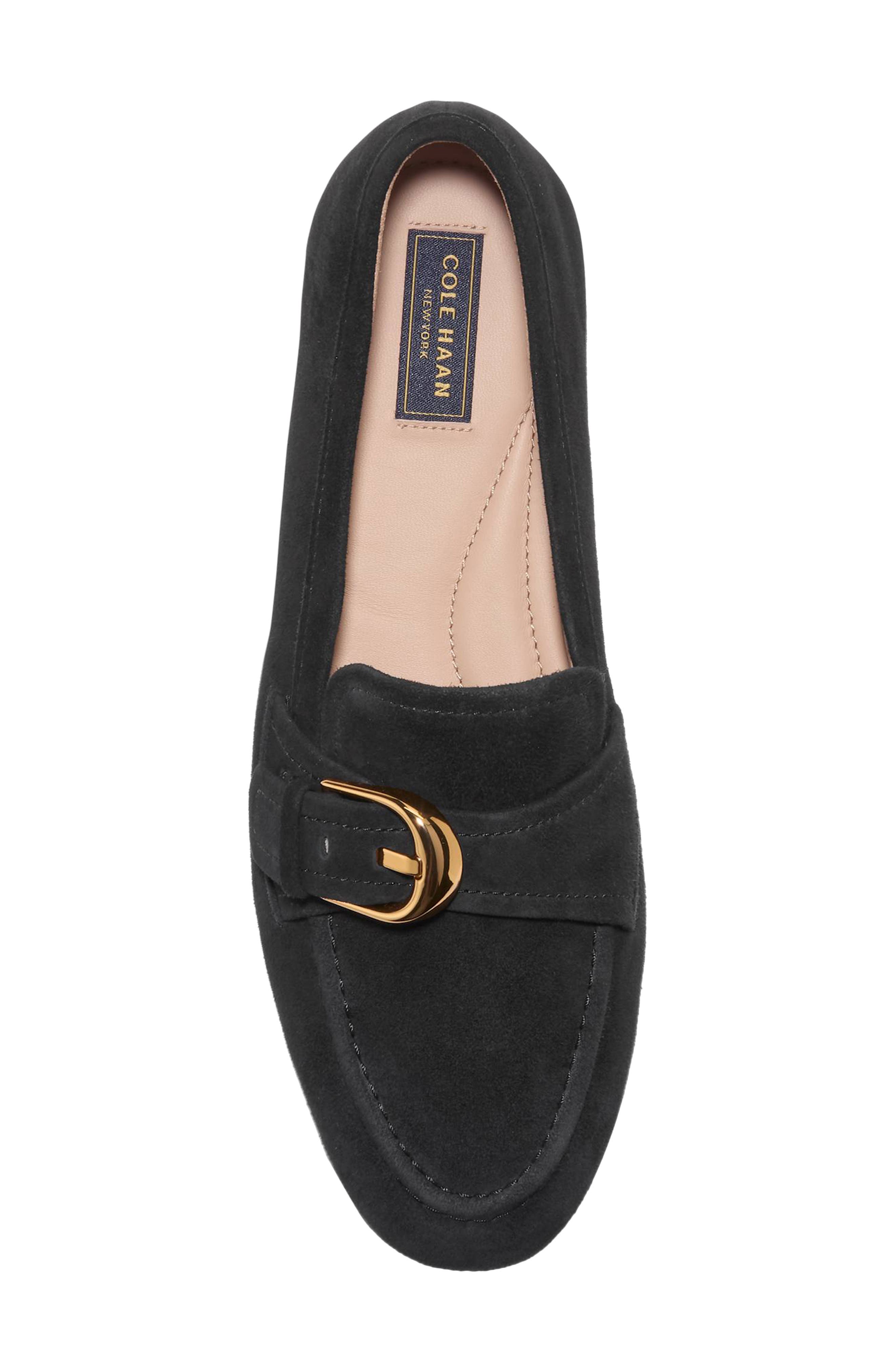 Grand Ambition Alette Buckle Loafer, Alternate, color, BLACK SUEDE