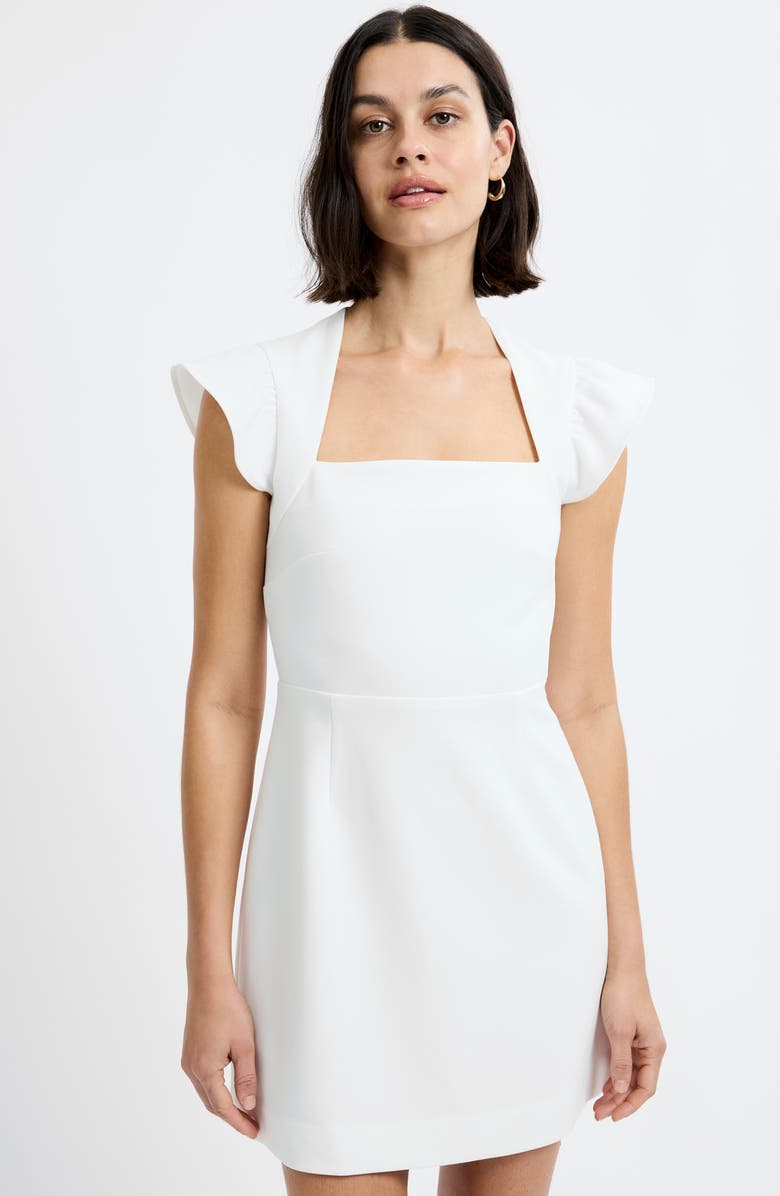 French Connection Whisper Flutter Sleeve Minidress, Alternate, color, Summer White