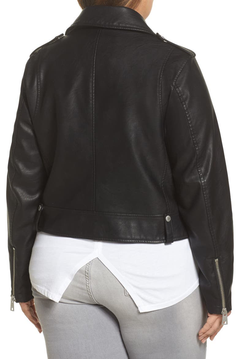 Levi's® Lamb Touch Faux Leather Moto Jacket, Alternate, color, BLACK