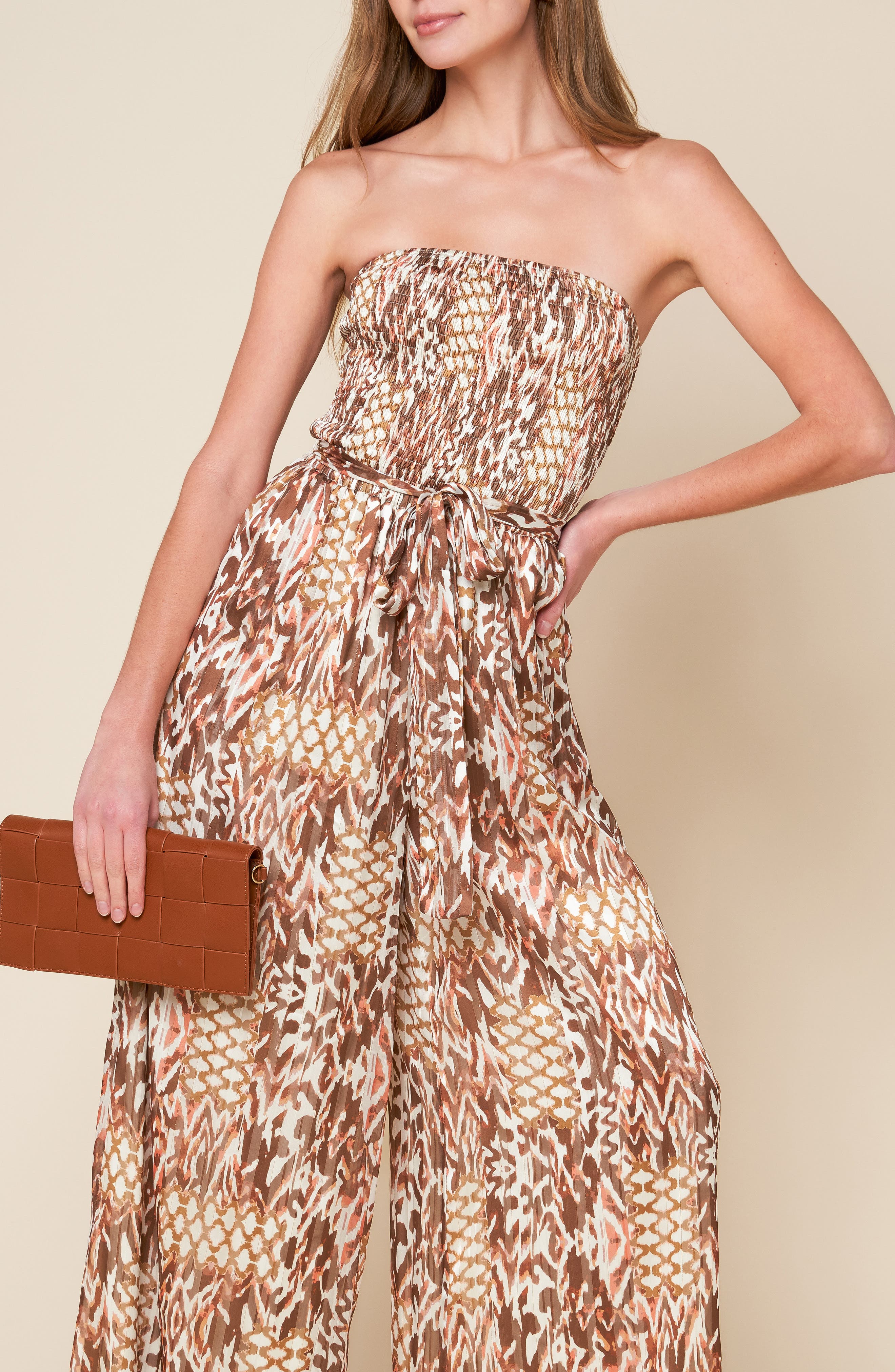 Strapless Wide Leg Jumpsuit